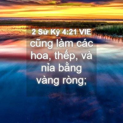 Picture 04 - 2 Sử Ký 4:21 VIE - cũng làm các hoa, thếp, và nỉa bằng - Bible Verse Picture