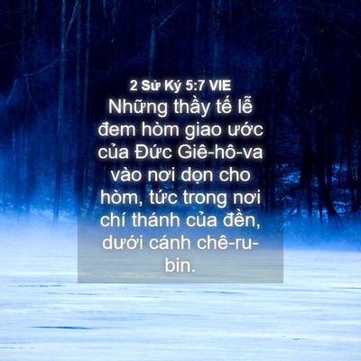 Picture 04 - 2 Sử Ký 5:7 VIE - Những thầy tế lễ đem hòm giao ước - Bible Verse Picture