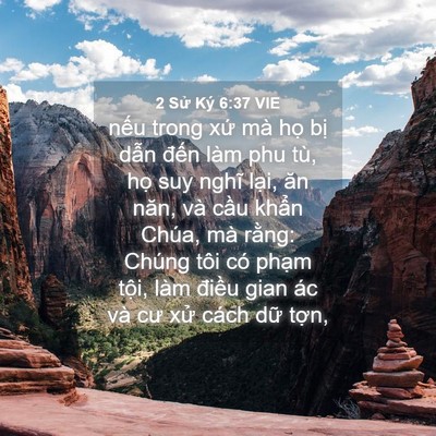 Picture 04 - 2 Sử Ký 6:37 VIE - nếu trong xứ mà họ bị dẫn đến làm - Bible Verse Picture