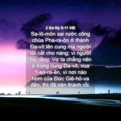 Picture 04 - 2 Sử Ký 8:11 VIE - Sa-lô-môn sai rước công chúa Pha-ra-ôn - Bible Verse Picture