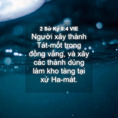Picture 04 - 2 Sử Ký 8:4 VIE - Người xây thành Tát-mốt trong đồng - Bible Verse Picture