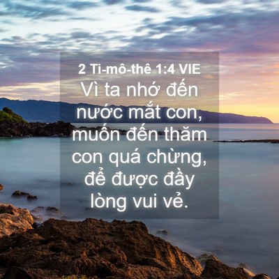 Picture 04 - 2 Ti-mô-thê 1:4 VIE - Vì ta nhớ đến nước mắt con, muốn - Bible Verse Picture