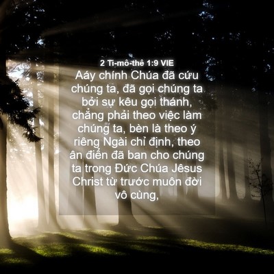 Picture 04 - 2 Ti-mô-thê 1:9 VIE - Aáy chính Chúa đã cứu chúng ta, đã - Bible Verse Picture