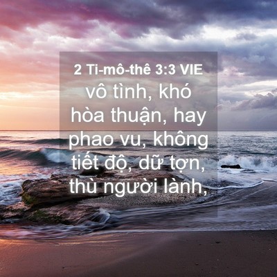 Picture 04 - 2 Ti-mô-thê 3:3 VIE - vô tình, khó hòa thuận, hay phao vu, không - Bible Verse Picture