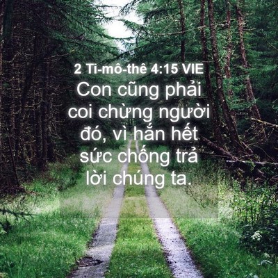 Picture 04 - 2 Ti-mô-thê 4:15 VIE - Con cũng phải coi chừng người đó, vì - Bible Verse Picture