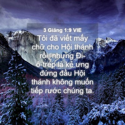 Picture 04 - 3 Giăng 1:9 VIE - Tôi đã viết mấy chữ cho Hội thánh - Bible Verse Picture