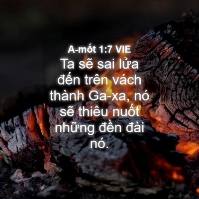 Picture 04 - A-mốt 1:7 VIE - Ta sẽ sai lửa đến trên vách thành - Bible Verse Picture