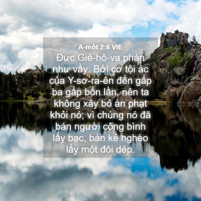 Picture 04 - A-mốt 2:6 VIE - Đức Giê-hô-va phán như vầy: Bởi cớ - Bible Verse Picture