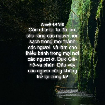 Picture 04 - A-mốt 4:6 VIE - Còn như ta, ta đã làm cho răng các ngươi - Bible Verse Picture