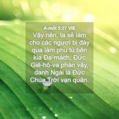 Picture 04 - A-mốt 5:27 VIE - Vậy nên, ta sẽ làm cho các ngươi bị - Bible Verse Picture