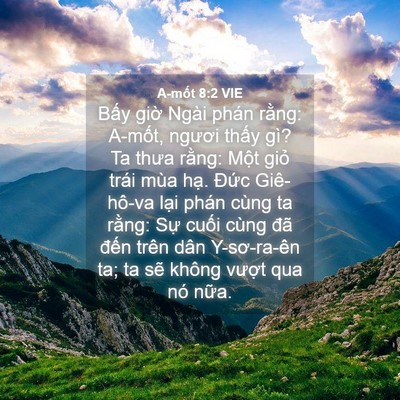 Picture 04 - A-mốt 8:2 VIE - Bấy giờ Ngài phán rằng: A-mốt, ngươi - Bible Verse Picture