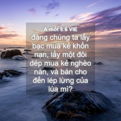 Picture 04 - A-mốt 8:6 VIE - đặng chúng ta lấy bạc mua kẻ khốn - Bible Verse Picture