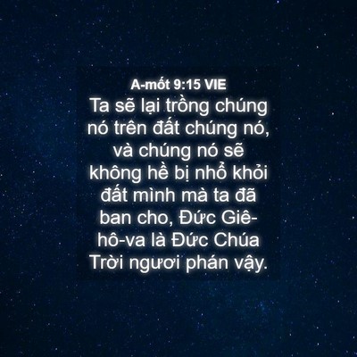 Picture 04 - A-mốt 9:15 VIE - Ta sẽ lại trồng chúng nó trên đất - Bible Verse Picture