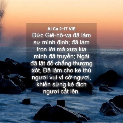 Picture 04 - Ai Ca 2:17 VIE - Đức Giê-hô-va đã làm sự mình định; - Bible Verse Picture