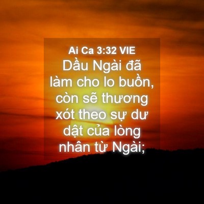 Picture 04 - Ai Ca 3:32 VIE - Dầu Ngài đã làm cho lo buồn, còn sẽ - Bible Verse Picture