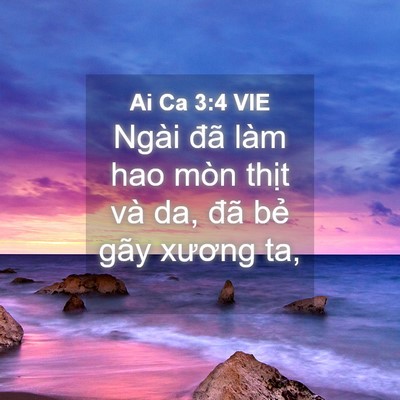 Picture 04 - Ai Ca 3:4 VIE - Ngài đã làm hao mòn thịt và da, đã bẻ - Bible Verse Picture
