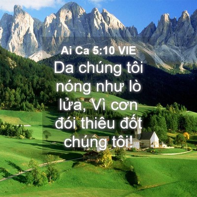 Picture 04 - Ai Ca 5:10 VIE - Da chúng tôi nóng như lò lửa, Vì cơn - Bible Verse Picture