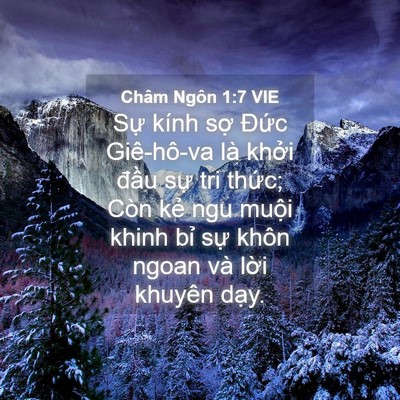 Picture 04 - Châm Ngôn 1:7 VIE - Sự kính sợ Đức Giê-hô-va là khởi - Bible Verse Picture