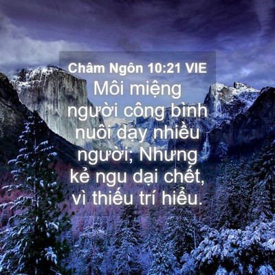 Picture 04 - Châm Ngôn 10:21 VIE - Môi miệng người công bình nuôi dạy - Bible Verse Picture