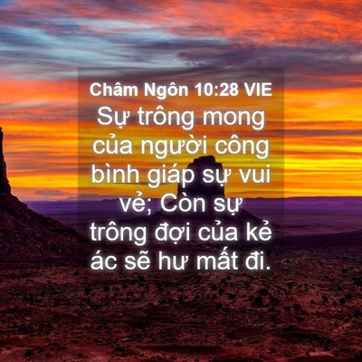Picture 04 - Châm Ngôn 10:28 VIE - Sự trông mong của người công bình giáp - Bible Verse Picture