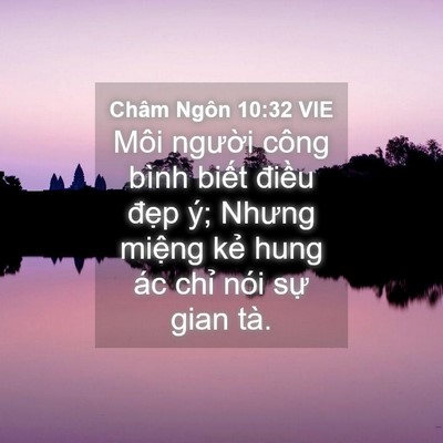 Picture 04 - Châm Ngôn 10:32 VIE - Môi người công bình biết điều đẹp - Bible Verse Picture