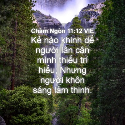 Picture 04 - Châm Ngôn 11:12 VIE - Kẻ nào khinh dể người lân cận mình - Bible Verse Picture