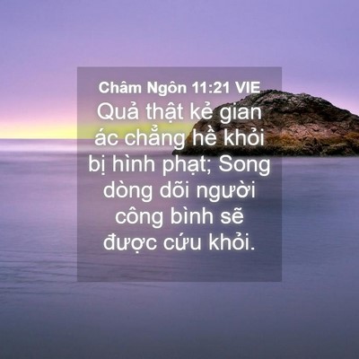Picture 04 - Châm Ngôn 11:21 VIE - Quả thật kẻ gian ác chẳng hề khỏi - Bible Verse Picture