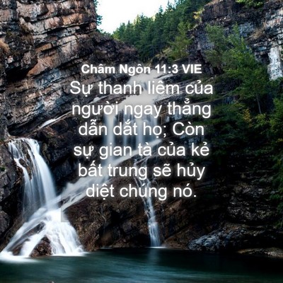 Picture 04 - Châm Ngôn 11:3 VIE - Sự thanh liêm của người ngay thẳng - Bible Verse Picture