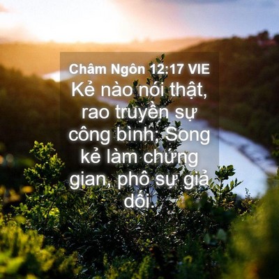 Picture 04 - Châm Ngôn 12:17 VIE - Kẻ nào nói thật, rao truyền sự công - Bible Verse Picture