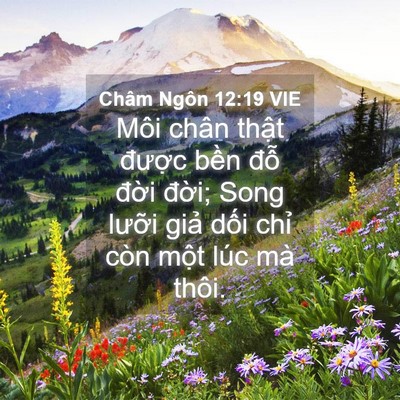 Picture 04 - Châm Ngôn 12:19 VIE - Môi chân thật được bền đỗ đời - Bible Verse Picture
