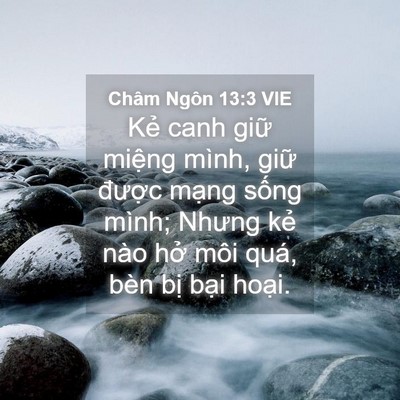 Picture 04 - Châm Ngôn 13:3 VIE - Kẻ canh giữ miệng mình, giữ được - Bible Verse Picture