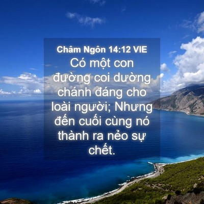 Picture 04 - Châm Ngôn 14:12 VIE - Có một con đường coi dường chánh - Bible Verse Picture