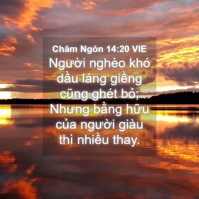 Picture 04 - Châm Ngôn 14:20 VIE - Người nghèo khó dầu láng giềng cũng - Bible Verse Picture