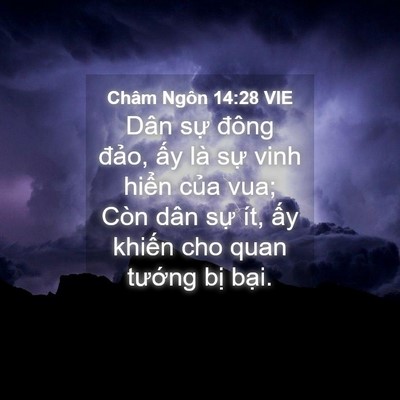 Picture 04 - Châm Ngôn 14:28 VIE - Dân sự đông đảo, ấy là sự vinh - Bible Verse Picture