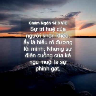 Picture 04 - Châm Ngôn 14:8 VIE - Sự trí huệ của người khôn khéo, ấy - Bible Verse Picture