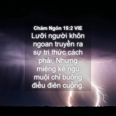 Picture 04 - Châm Ngôn 15:2 VIE - Lưỡi người khôn ngoan truyền ra sự tri - Bible Verse Picture