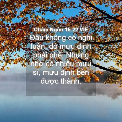Picture 04 - Châm Ngôn 15:22 VIE - Đâu không có nghị luận, đó mưu định - Bible Verse Picture
