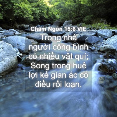 Picture 04 - Châm Ngôn 15:6 VIE - Trong nhà người công bình có nhiều vật - Bible Verse Picture