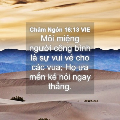 Picture 04 - Châm Ngôn 16:13 VIE - Môi miệng người công bình là sự vui - Bible Verse Picture