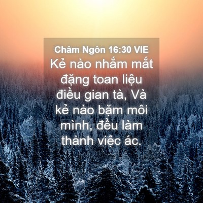 Picture 04 - Châm Ngôn 16:30 VIE - Kẻ nào nhắm mắt đặng toan liệu - Bible Verse Picture
