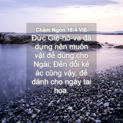 Picture 04 - Châm Ngôn 16:4 VIE - Đức Giê-hô-va đã dựng nên muôn vật - Bible Verse Picture