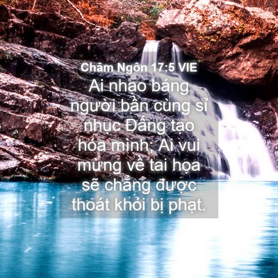 Picture 04 - Châm Ngôn 17:5 VIE - Ai nhạo báng người bần cùng sỉ nhục - Bible Verse Picture