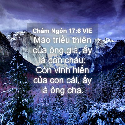 Picture 04 - Châm Ngôn 17:6 VIE - Mão triều thiên của ông già, ấy là con - Bible Verse Picture