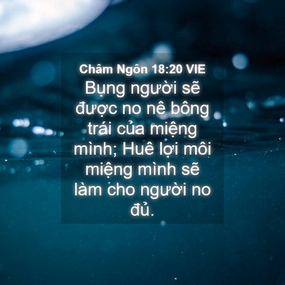 Picture 04 - Châm Ngôn 18:20 VIE - Bụng người sẽ được no nê bông trái - Bible Verse Picture