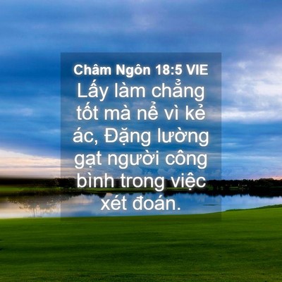 Picture 04 - Châm Ngôn 18:5 VIE - Lấy làm chẳng tốt mà nể vì kẻ ác, - Bible Verse Picture