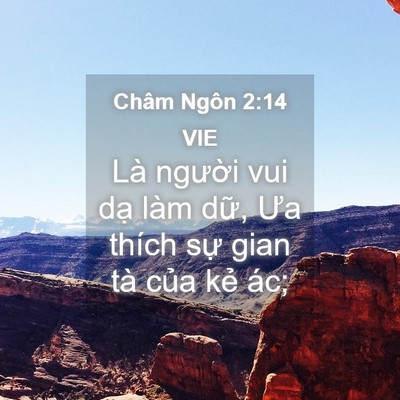 Picture 04 - Châm Ngôn 2:14 VIE - Là người vui dạ làm dữ, Ưa thích sự - Bible Verse Picture