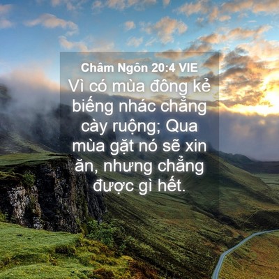 Picture 04 - Châm Ngôn 20:4 VIE - Vì có mùa đông kẻ biếng nhác chẳng - Bible Verse Picture