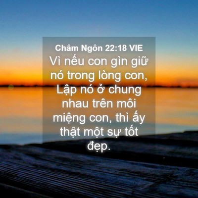 Picture 04 - Châm Ngôn 22:18 VIE - Vì nếu con gìn giữ nó trong lòng con, - Bible Verse Picture
