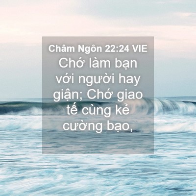 Picture 04 - Châm Ngôn 22:24 VIE - Chớ làm bạn với người hay giận; Chớ - Bible Verse Picture