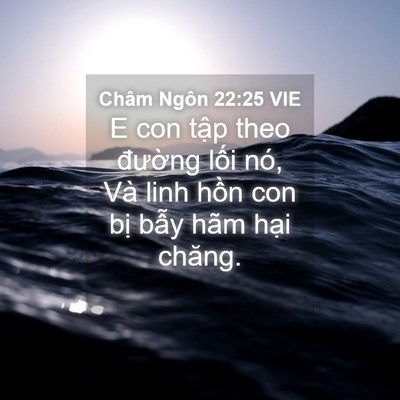 Picture 04 - Châm Ngôn 22:25 VIE - E con tập theo đường lối nó, Và linh - Bible Verse Picture